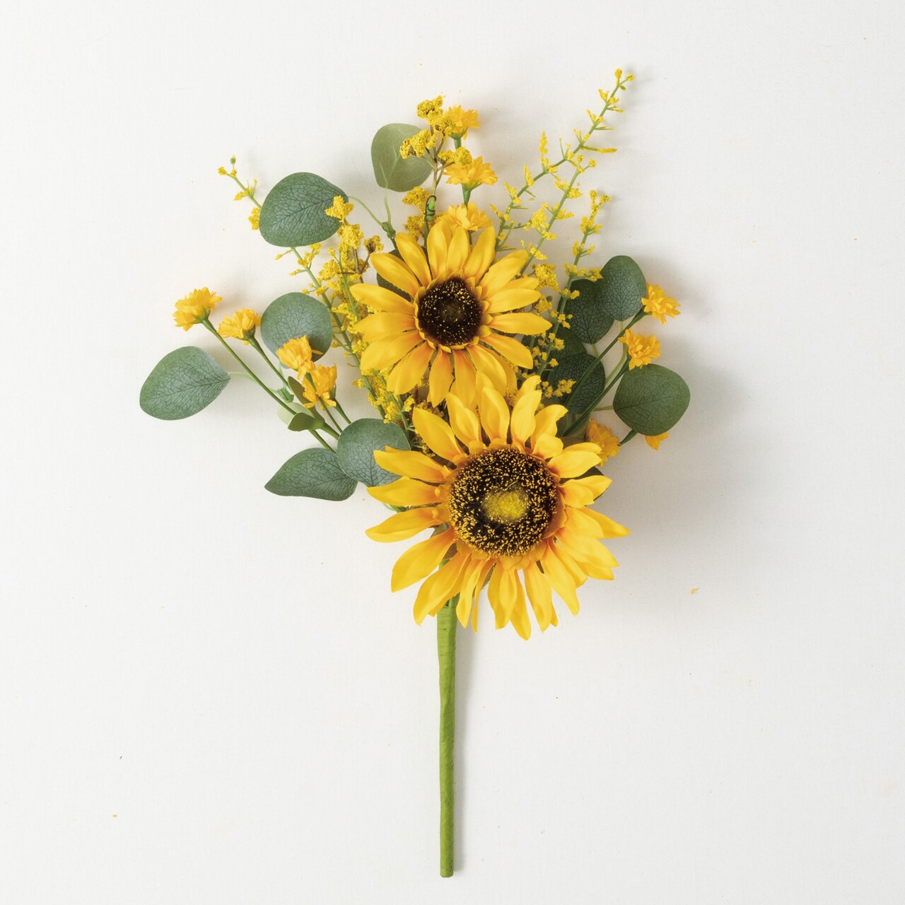 Sullivan's Christmas Sunflower Pick, Yellow Faux Floral Stem for Crafting, Weddings, Home and Holiday Decoration, 17 Inch